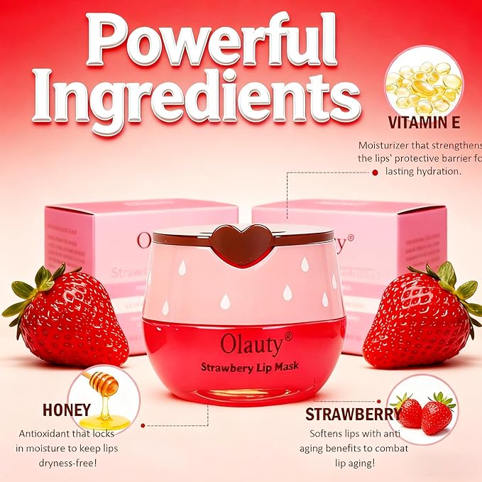 8 PCS Bee Lip Balm Honey Pot, Strawberry, Watermelon, Apple Lime, Cherry, Mint, Grapes & Peach Flavors Honey Sleeping Lip Balm Bulk, Moisturizing Lip Mask Overnight Reduces Lip Lines, Cracked Lip Care