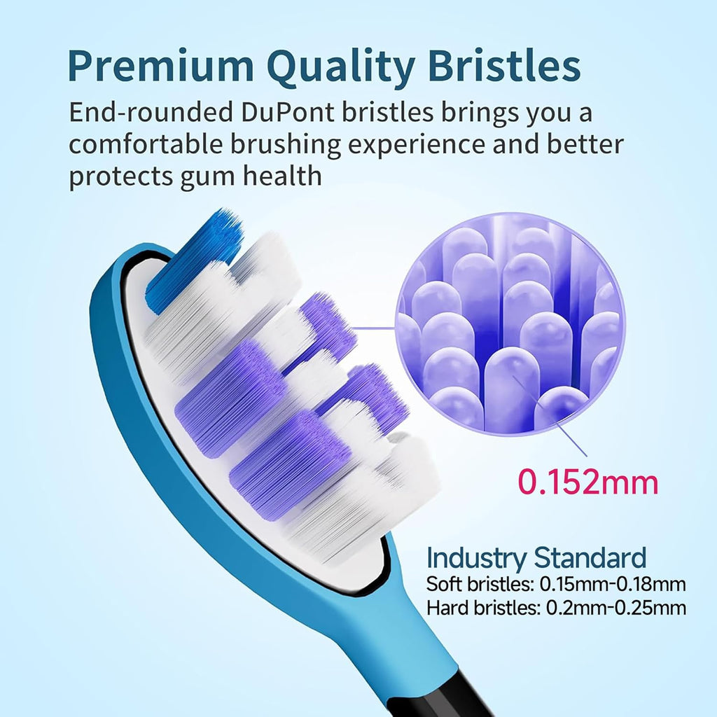 Electric Toothbrush Replacement Heads, 8 Pack Adults Kids 7+ Sonicare Toothbrush Replacement Brush Heads Sensitive Replacement Heads C2 C3 G2 G3 A3, Black