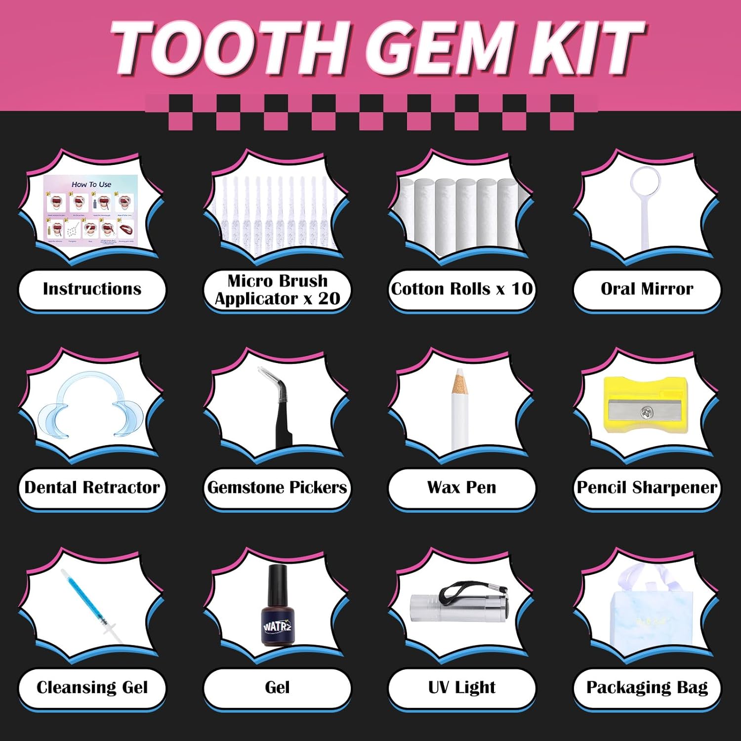 154 Letter pcs Teeth Gem Kit,Tooth Gems for DIY Crystals Teeth Jewelry Kit for Girls Gold Y2K Butterfly Love for Boys Silver (Silver)