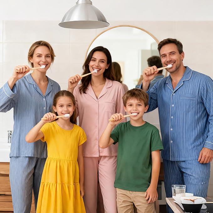 100 Pack Bamboo Toothbrushes Bulk, Individually Wrapped, BPA Free Soft Bristles Toothbrush for Adults, ECO Friendly Toothbrushes for Home Hotel Trips Travel Disposable Toothbrsuh (Primals Toothbrush)