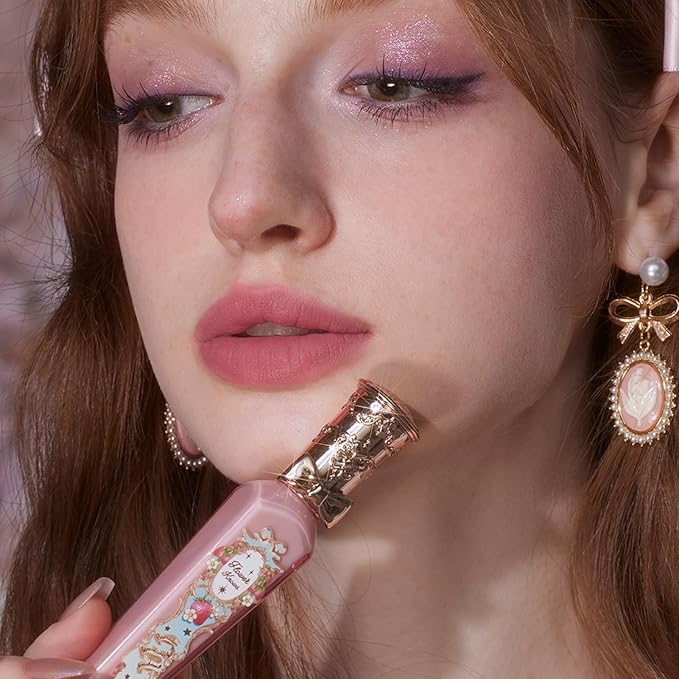 Flower Knows Strawberry Rococo Cloud Lip Cream,Long Lasting Soft Pink Matte Lipstick,Hydrating Lip Stain,Transfer & Smudge Proof Velvet Liquid Lipstick for Girls&Women,0.12 Fl Oz(S04 Strawberry Moon)