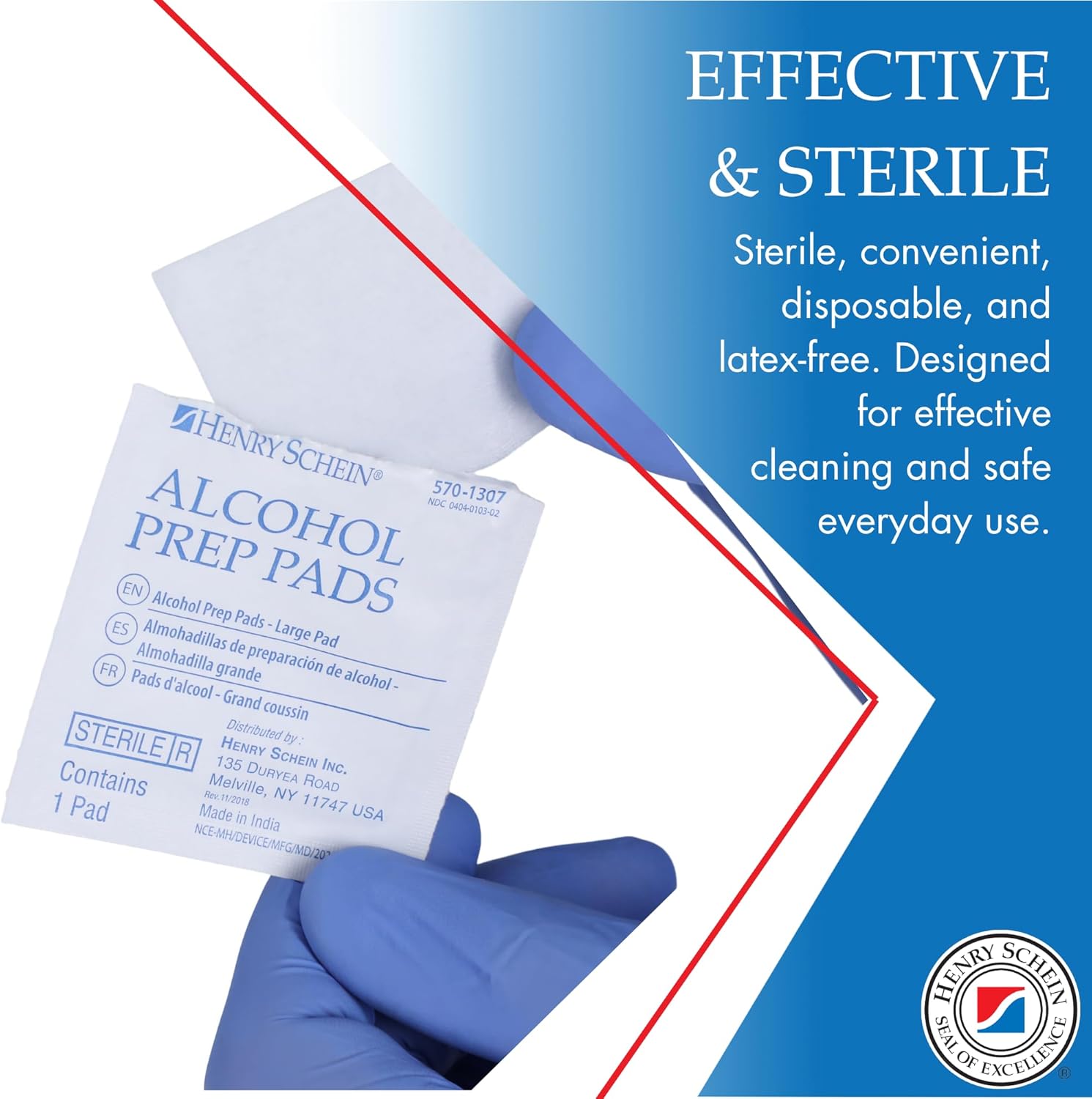 Henry Schein Large Alcohol Prep Pads (Case of 20 Boxes, 4,000 Total) – 70% Isopropyl Alcohol Wipes, Individually Wrapped – 2-Ply, Textured – Skin Prep Alcohol Swabs – Sterile Pads