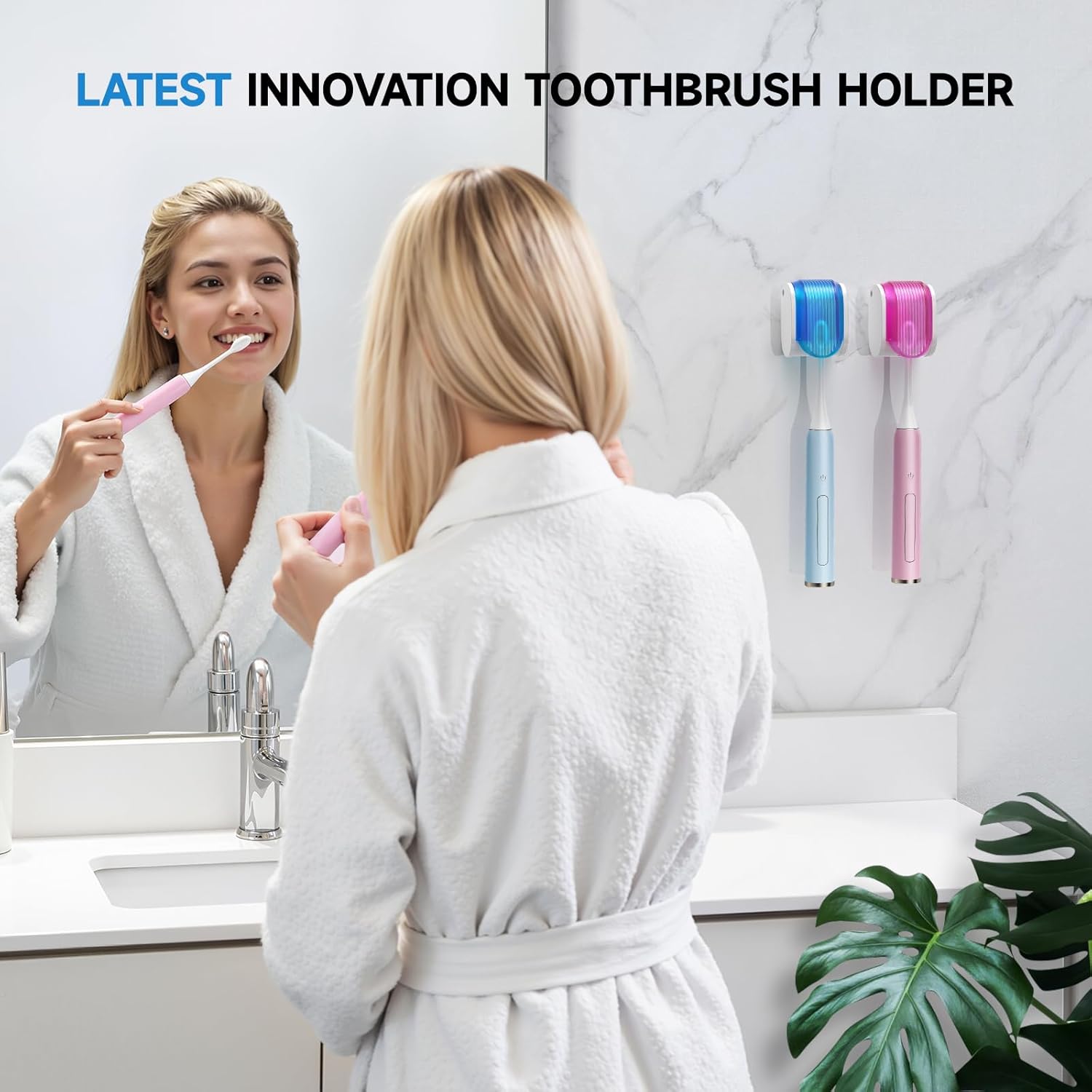 Toothbrush Holders for Bathrooms【Upgrade Single Slot Design】 Toothbrush Holder Wall Mounted with Cover Moisture-Proof and Dust-Proof Toothbrush Storage Organizer for Shower Family and Travel 2PCS