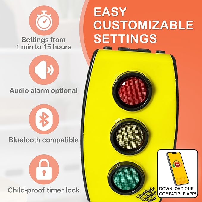 Timer - Red Yellow Green Traffic Light Timer for Kids, Bedtime Stoplight Alarm for Classroom, Sleep & Potty Training for Toddlers, Teeth Brushing, Shower Time, Travel Friendly