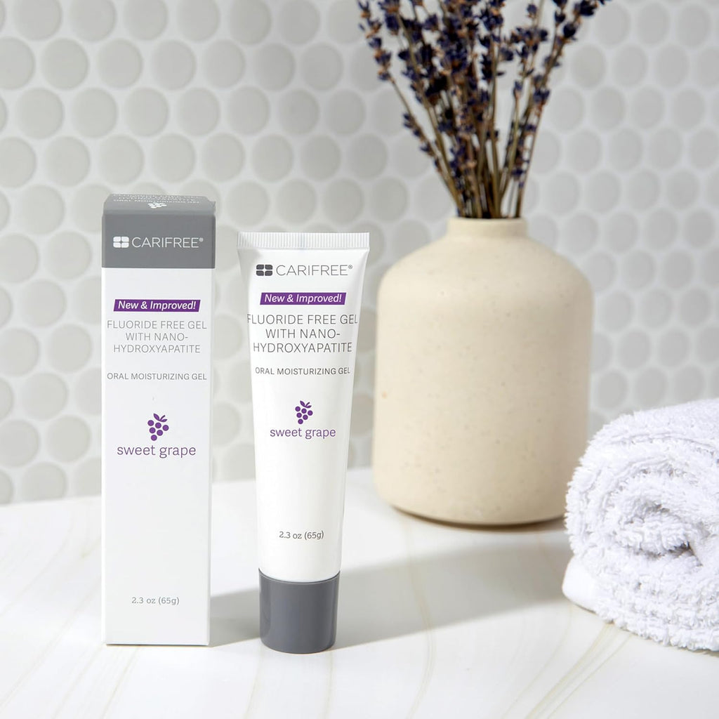 CariFree Fluoride Free Gel, Sweet Grape Flavor, Nano Hydroxyapatite Toothpaste, Neutralizes pH, Freshens Breath & Moistens Mouth, Dentist Recommended for Oral Care, 2.3 Ounce