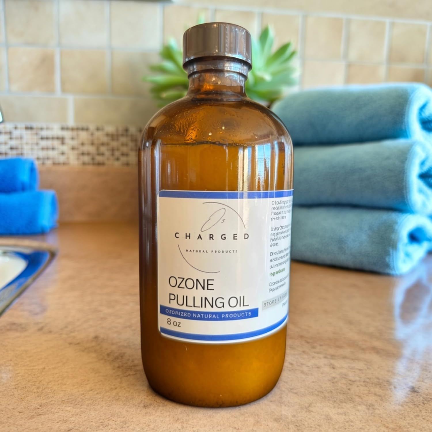 Ozone Pulling Oil, 8 oz, Ozonized Coconut Oil, Peppermint, Moisturizing, Soothing, Natural, Healing, O3 Oils