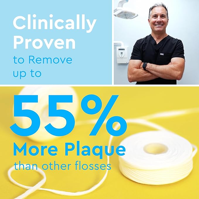 Smile Expanding Floss, Premium Woven Dental Floss with Natural Plant-Based Wax, Soft on Teeth & Gums, Mint Scent, PTFE & PFAS Free, Cruelty Free (2-Pack, 30 Yards Each)