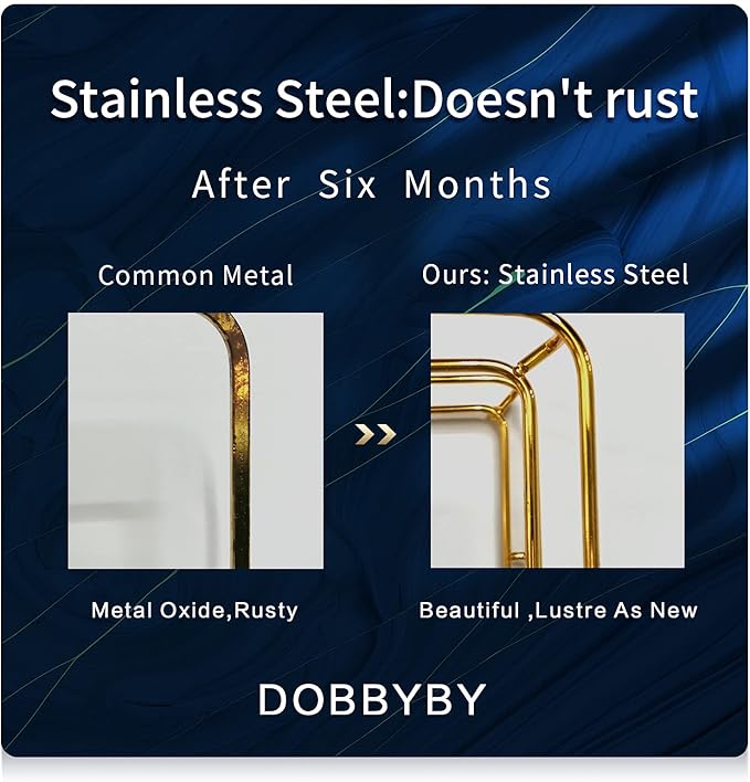 Bathroom Organizer Countertop Perfume Organizer Makeup Organizer Cosmetics Storage Display Rack Vanity Tray Dresser Stainless Steel Gold Shelf White Marble Ceramic Tray