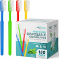 150 Pack Disposable Toothbrushes with Toothpaste, Built in | Prepasted Toothbrushes Individually Wrapped | Single Use Waterless Tooth Brush Soft Bristles for Airbnb, Hotel, Camping, Travel
