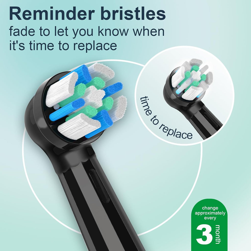 8Count Replacement Toothbrush Heads Compatible with Oral B iO Series 2/3/4/5/6/7/8/9/10 Electric Toothbrush,Medium Bristles for Effective Plaque Removal(Black)