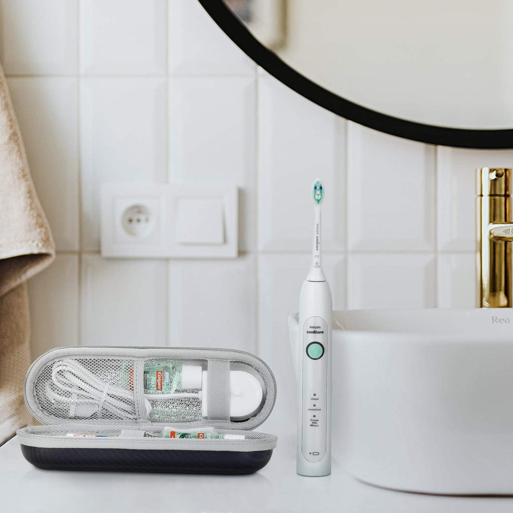 Yinke Hard Travel Case for Oral-B/Oral-B Pro 1000 1500 5000 7000 6000 9600 Smartseries/Philips Sonicare 4100 6100 5100 6500 7500/iO Series 4 7 8 9 Electric Toothbrush, EVA Protective Storage Bag