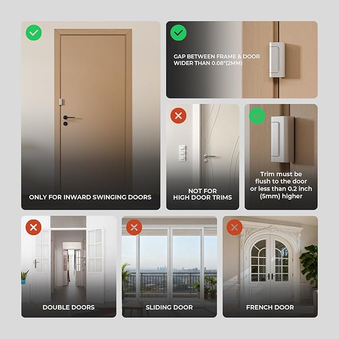 2Pack Home Security Door Reinforcement Lock Childproof, Door Locks for Kids Safety, Door Lock Latch Stopper for Front Door Inside Top of Door, Aluminum Construction Finish