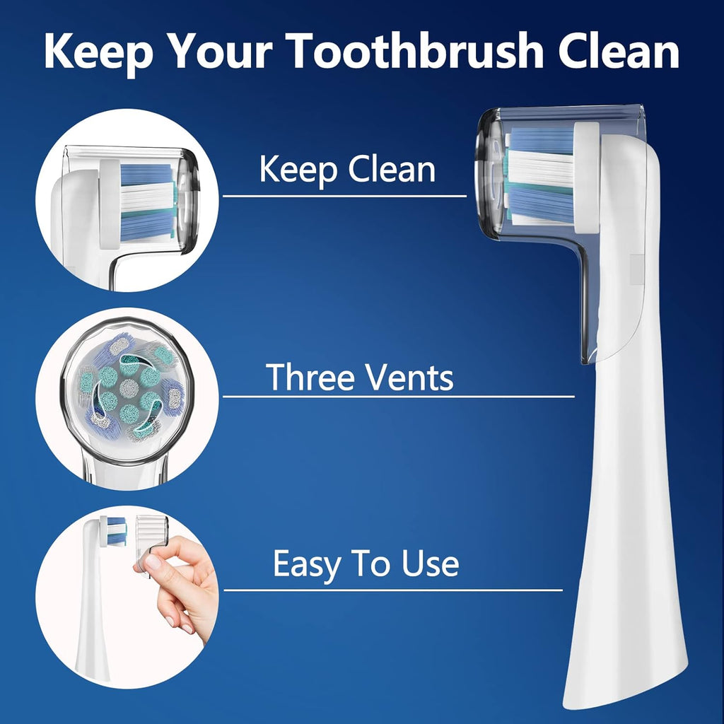 Toothbrush Head Covers for iO Toothbrush Heads,Toothbrush Caps Suitable for Electric Toothbrush Head, iO Brush Head Covers for Travel&Home (4 Pcs, Transparent)