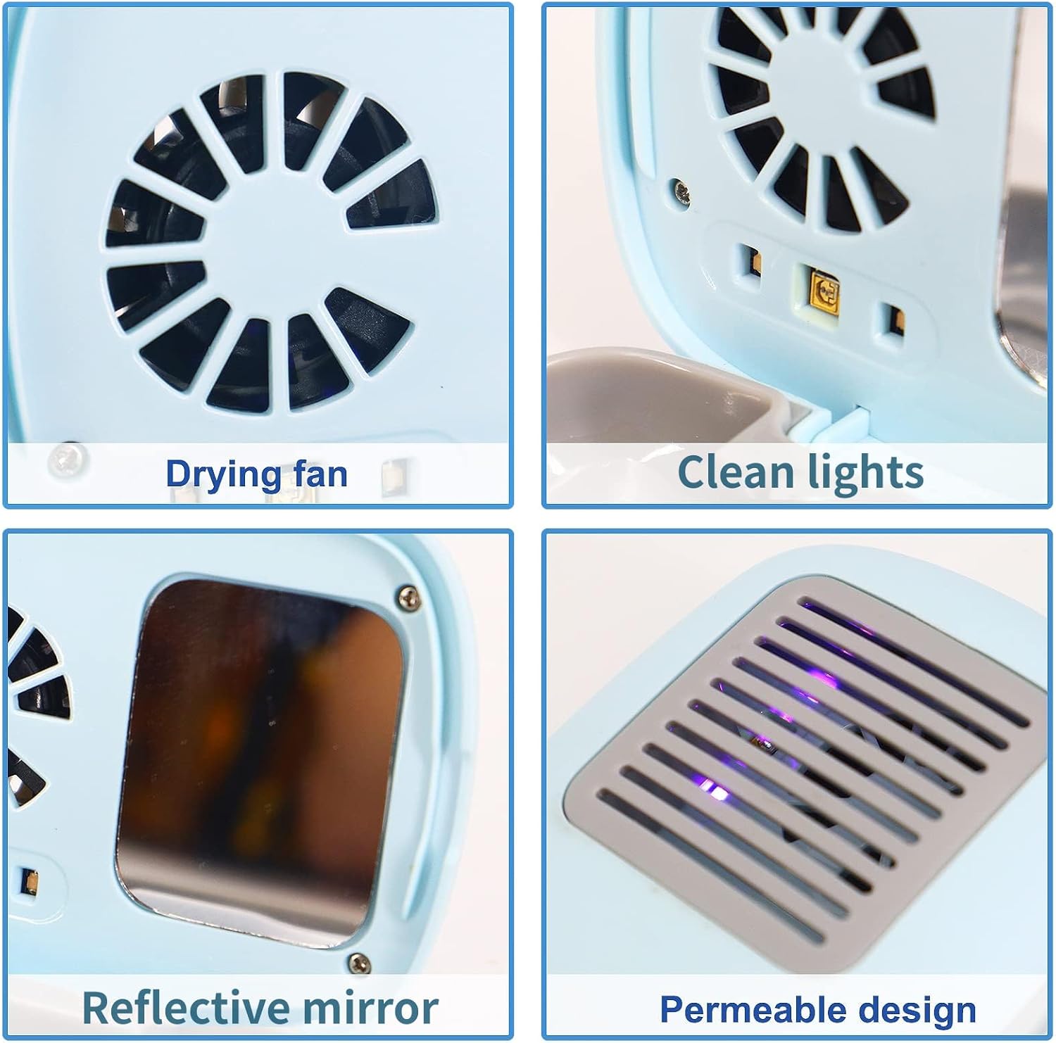 Toothbrush Travel Cover, Toothbrush Travel Case With Air Drying Function, Rechargeable Portable Toothbrush Travel Container with Holder for Household and Travell Blue