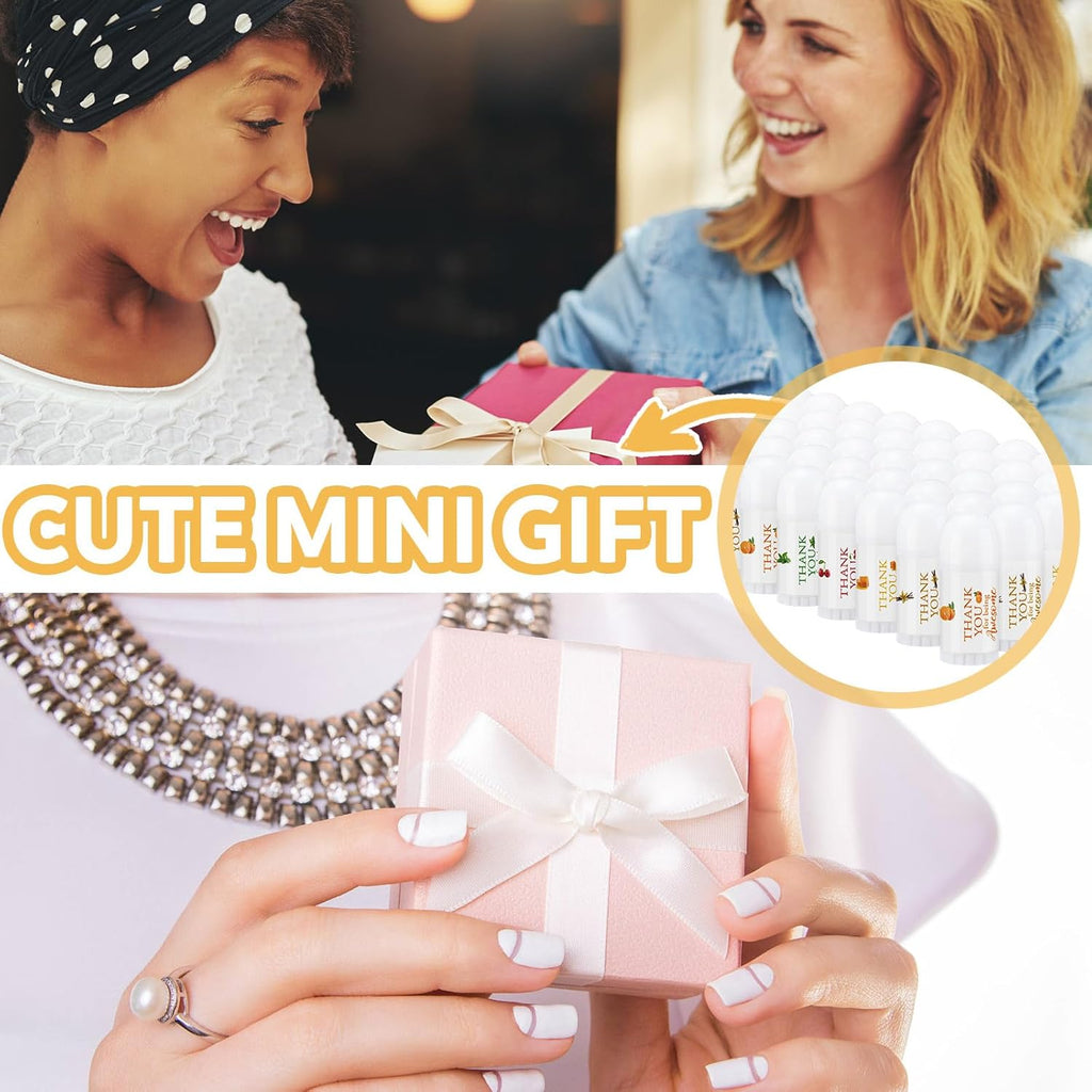 50 Pcs Thank You Gifts Mini Lip Balm Pack Moisturizer Assorted Flavors Dry Lip Care Products for Teacher Baby Shower Coworkers Friend