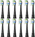 Replacement Brush Heads Compatible with Philips Sonicare ProtectiveClean 6100, 5100, 4100 Electric Toothbrush, W Toothbrush Head for Sonicare 6062/95, Black, 12 Count