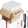 Travel Toothbrush Kit, Hygiene Kit Comes in A Double Sealed Individual Package, Personal Hygiene Kit for Hotel, Camping, Home and Travel (100 Set)