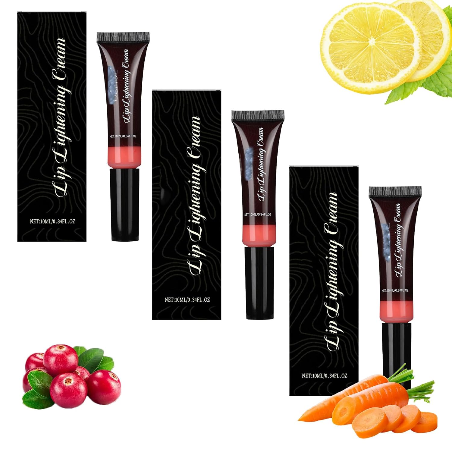 3 PCS Lip Lightening Cream for Dark Lips,Lip Lightener for Smokers and Non-Smokers,Brightening Lip Balm,Help fade lip discoloration,Deep Moisturizing,10ml/0.33fl.oz