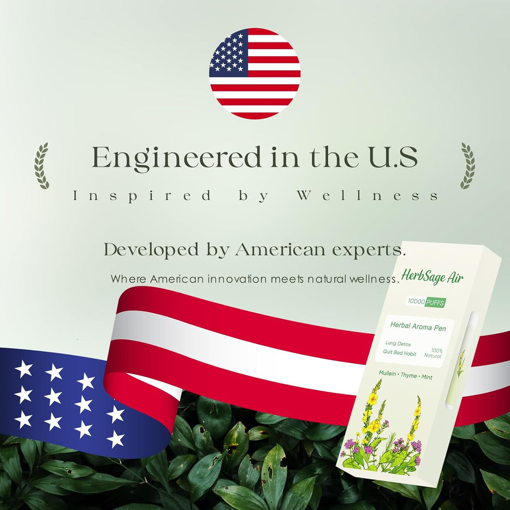 Next-Gen Mullein Herbal Diffuser Pen - REVOLUTIONARY Up to 10,000 Uses | All-Natural with Mullein, Thyme & Mint for Lung Cleansing, Freshens Breath & Quitting Bad Habit