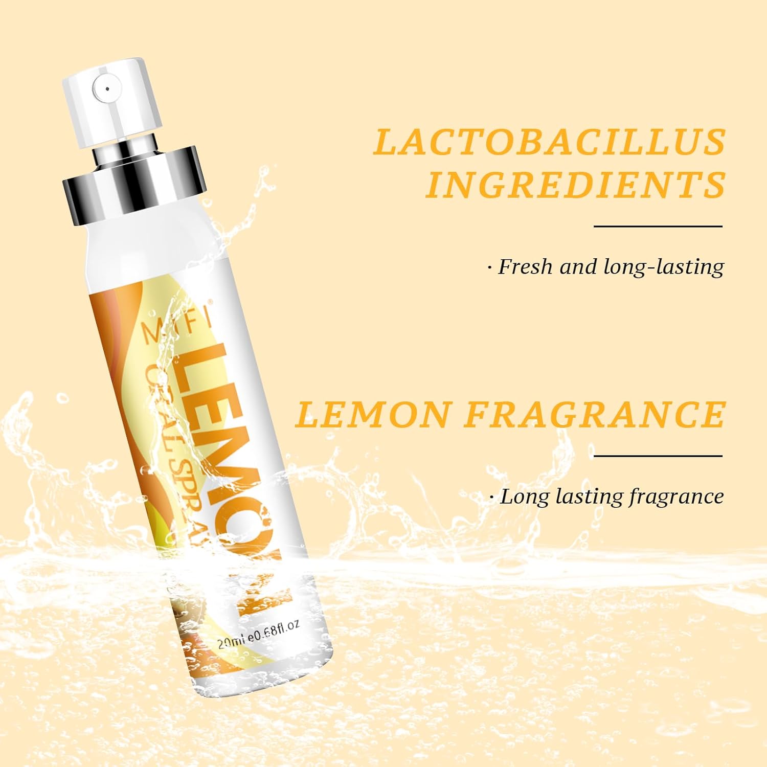 Oral Spray for Adult - Sugar-Free, Breath Freshener Spray, Dry Mouth Spray, Fights Bad Breath, Compact and Portable (Lemon Flavor*2Pack)