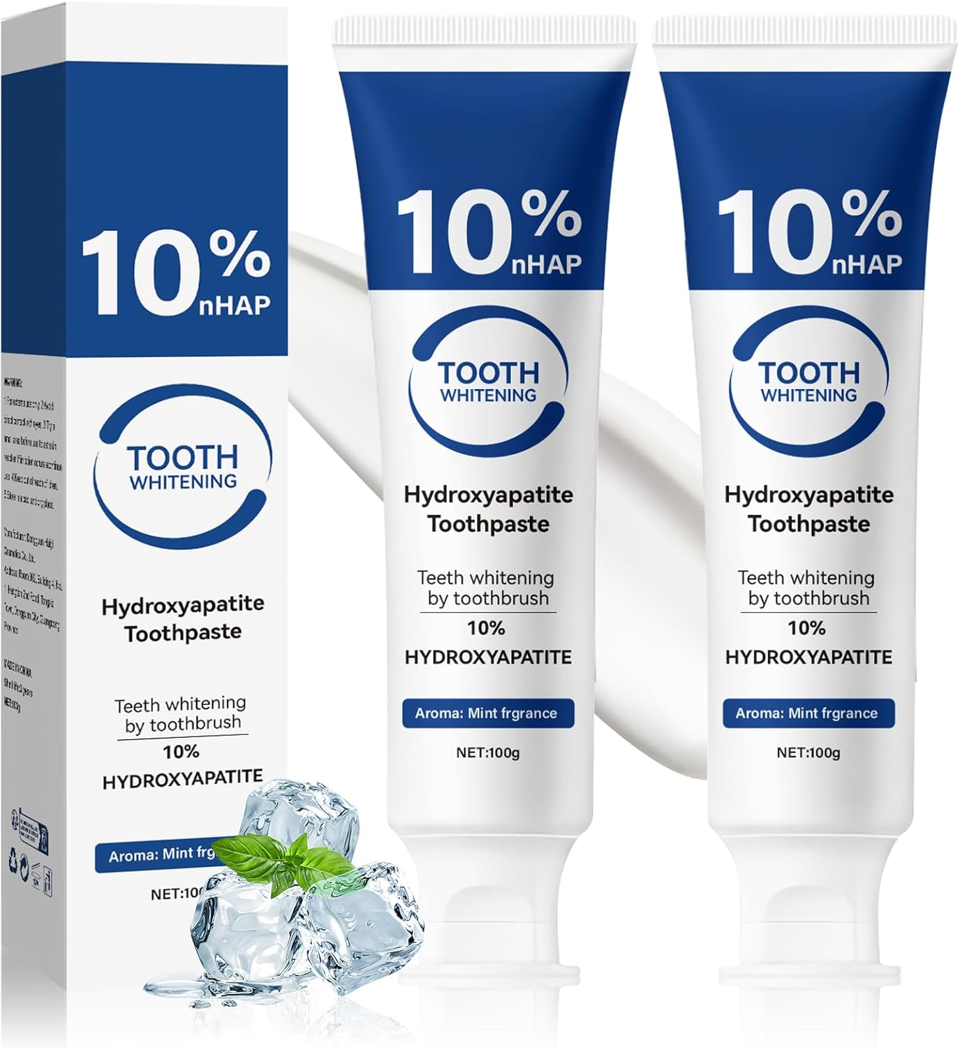 10% Hydroxyapatite Toothpaste for Advanced Enamel Protection, Appropriate for Tooth Strengthening Sensitive Teeth, Gentle and Effective Formula, Fresh Mint Breath, Daily Use for Oral Care Health