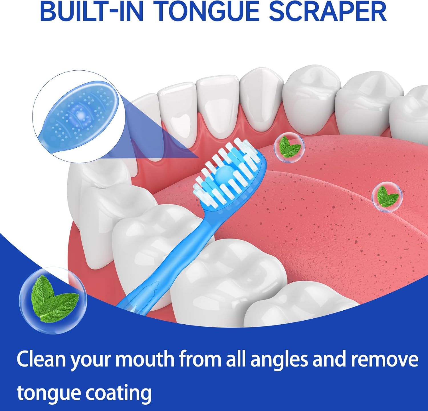 26 Pack Mini Disposable Toothbrushes with Toothpaste 5 in 1 Travel Toothbrush with Toothpaste + Tongue Scraper + Picks+Floss Travel Case Individually Wrapped Portable (Peppermint, 26)