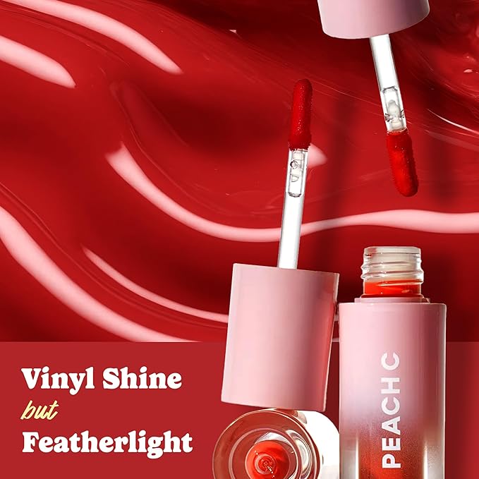 Peach C Jelly Beam Tint - Long Lasting Korean Lip Tint Stain Plumping Jelly Lip Gloss - Lightweight, Moisturizing & Buildable Lip Makeup Jelly Tint Blush with Vitamin E (To Love, 0.07 oz)