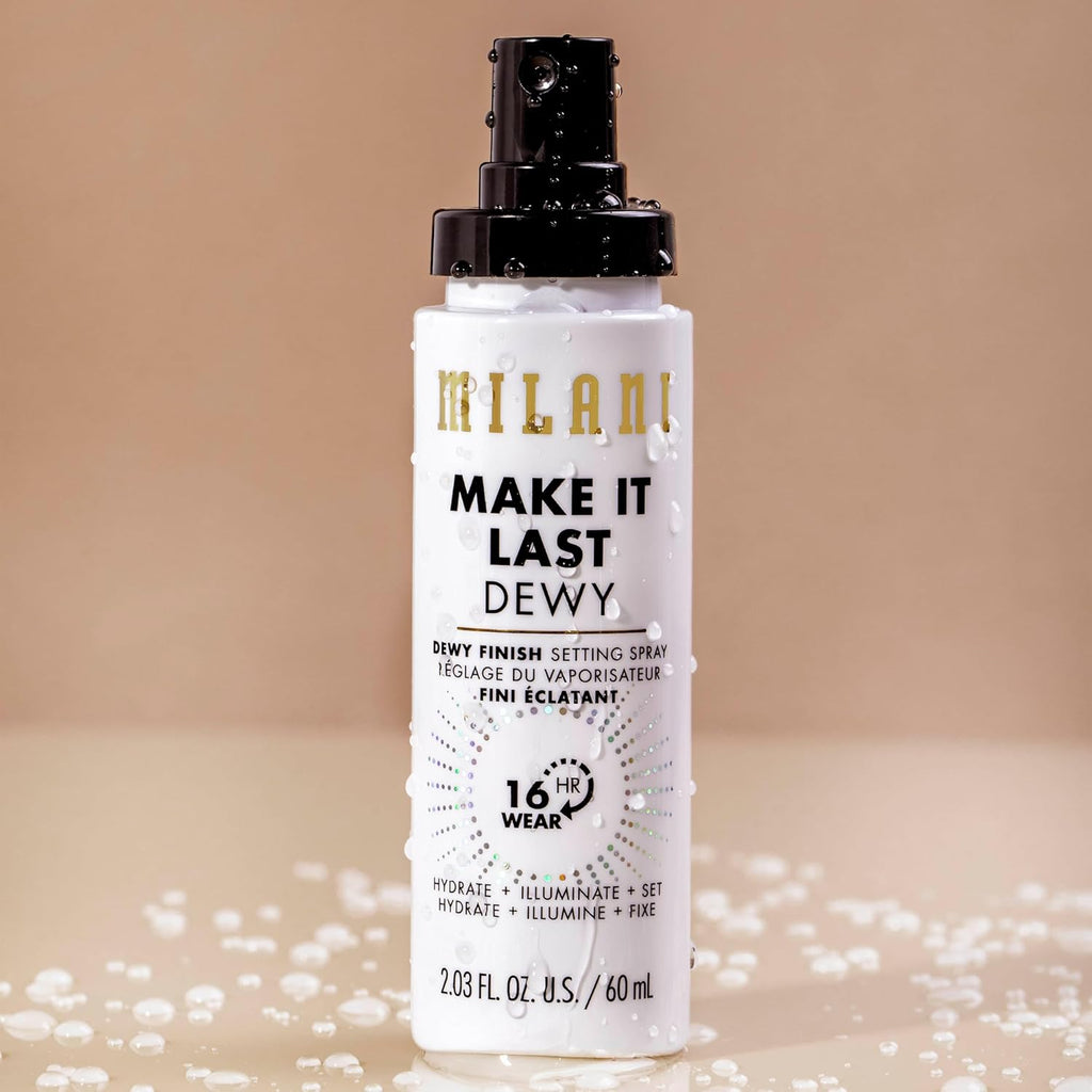 Milani Setting Spray + Primer, Make It Last Dewy - Dewy Finish Moisturizing Formula for Glow on the Go, Setting Spray for Makeup and Face Primer, Prime + Set + Hydrate, 2.03 Fl. Oz - 2 Pack