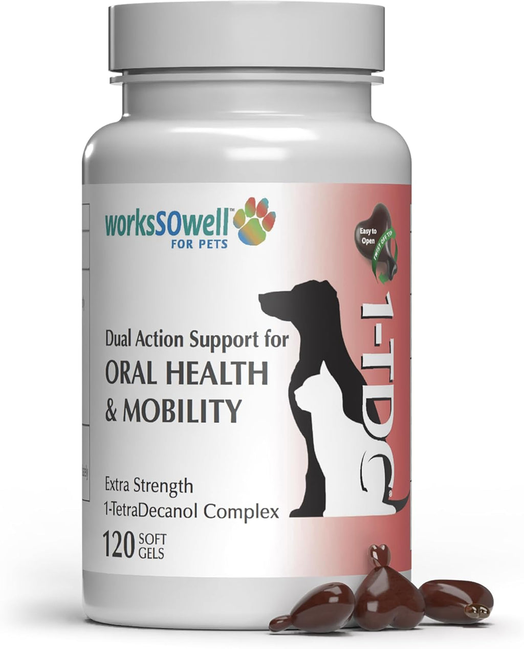 1TDC WorksSoWell Dual Action Joint Supplement for Dogs & Cats - Hip and Joint Supplement for Large Breed & Small Breed - Also Great for Oral Health - Muscle & Stamina Recovery & Arthritis - 120ct