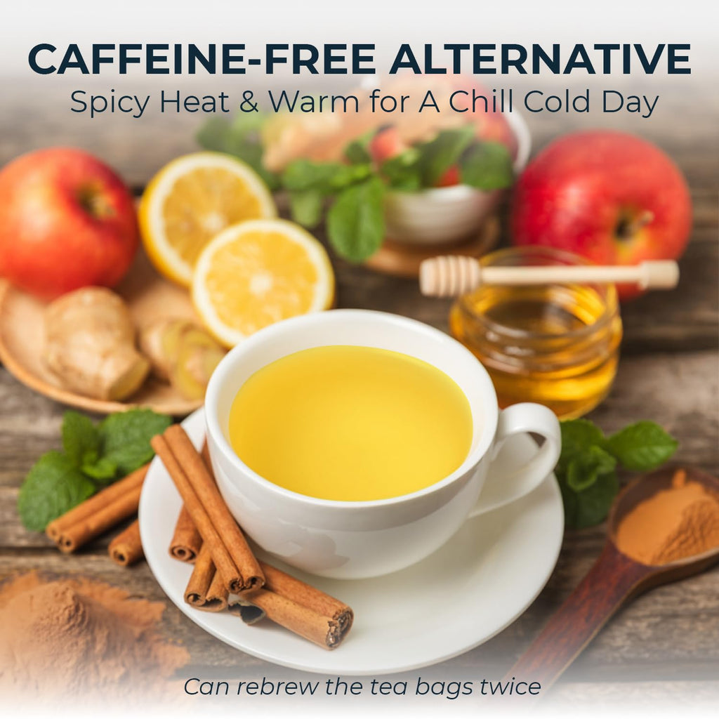 Cinnamon Tea Bags - 55 Count (+5 Tea Bags) Bamboo Tong Included - 5.11 oz, Re-Steep Warm & Spicy Heat Herbal Tea, Calm Stomach & Detox, Support Body, Strength and Health, Cinamon