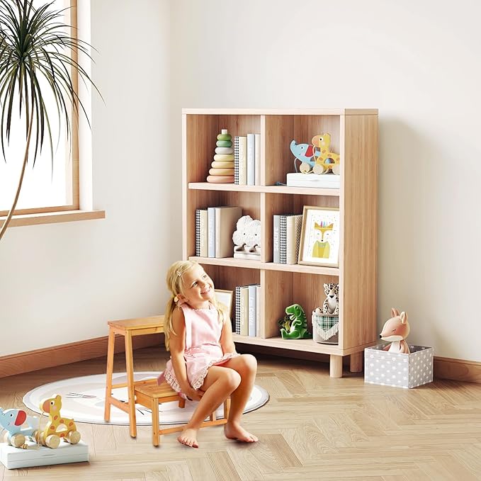 Bamboo Folding Climbing Step Stool, 2 Step Ladder Multi-Functional Stair Chair with Sturdy Structure, Non-Slip Step Pads, Wide Stepping Surface for Safety, Simple Folding Stool for Bathroom, Kitchen