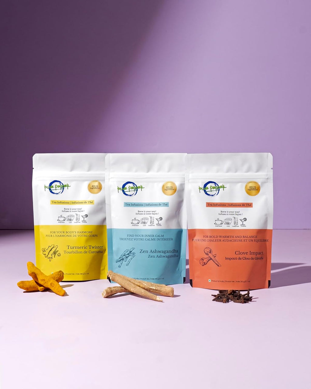 Blue Pepper Mint Tea Infusion | Refreshing Mint Blend with Rose Petals, Coriander, Licorice Root & Amla | Caffeine-Free Natural Beverage