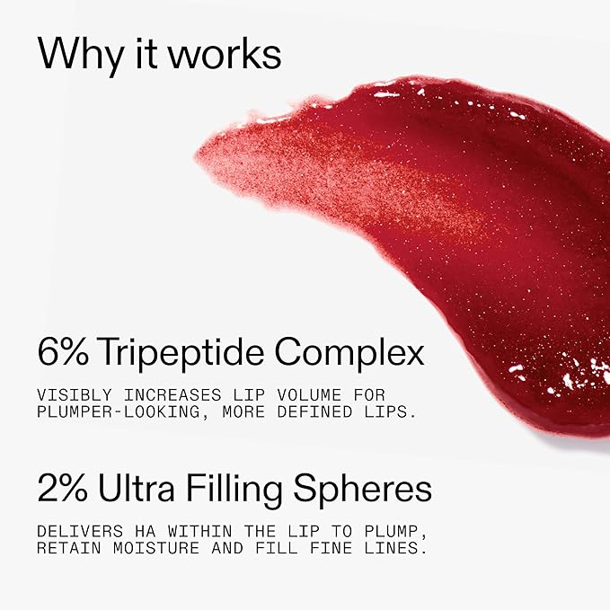 The INKEY List Tripeptide Plumping Lip Balm 10ml, Clinically Proven Plumping Tinted Lip Care, Hydrates Dry Cracked Lips, Vegan & Cruelty Free, Berry Tint