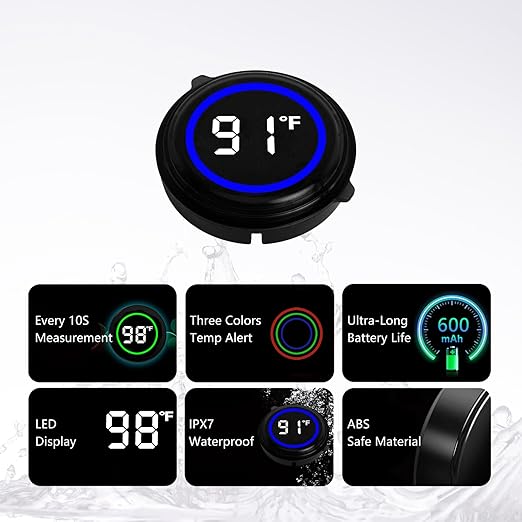 2 Pack Waterproof Floating Water Thermometer for Ice Bath, Swimming Pool, Bathtub