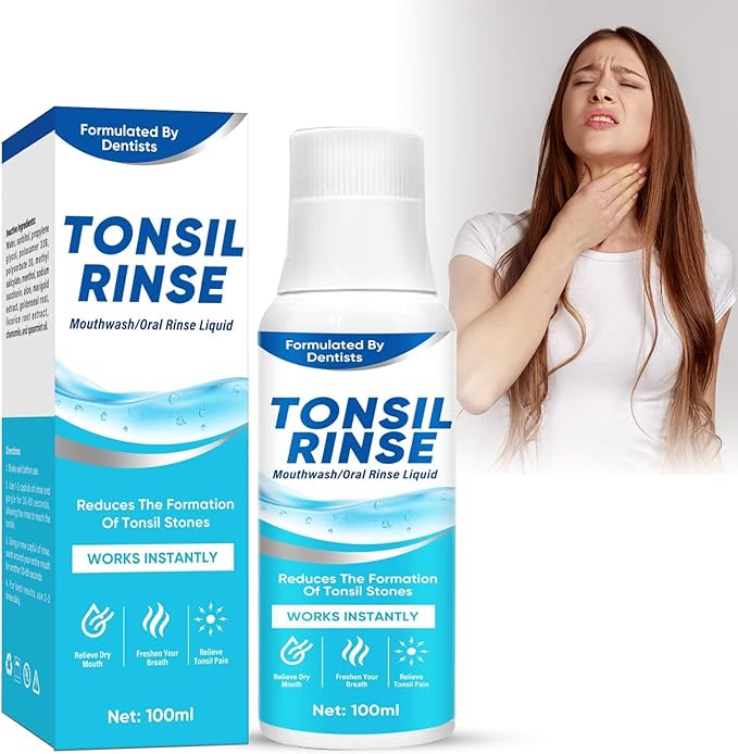 Tonsil Stone Mouthwash, Tonsil Stone Remover Rinse Liquid Help Soothe Tonsils, Mint Flavor Mouthwash Freshen Breath, Eliminate Oral Odor, 100ML