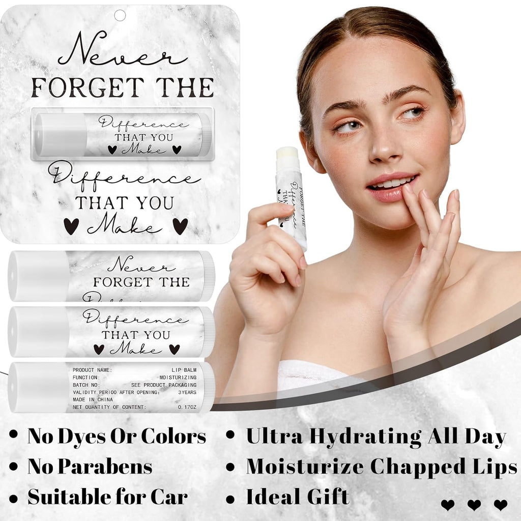 30 Pack Christmas Employee Appreciation Gift Lip Balms Bulk Staff Teacher Team Volunteer Thank You Gift Thanksgiving Christmas Appreciation Party Favor for Women Men(Cute,White)