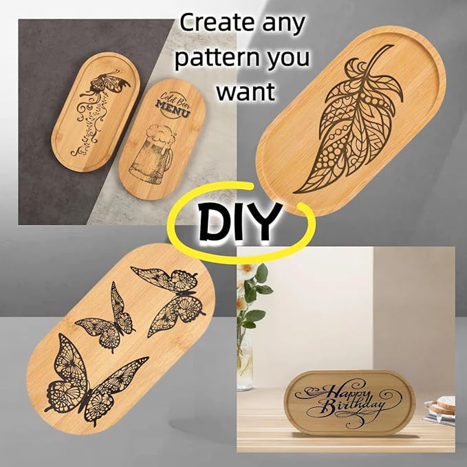 2PCS Bamboo Bathroom Trays - Suitable for The Bathroom,Kitchen,Breakfast Tray and Decorative Tray (6.88 in * 3.46 in)