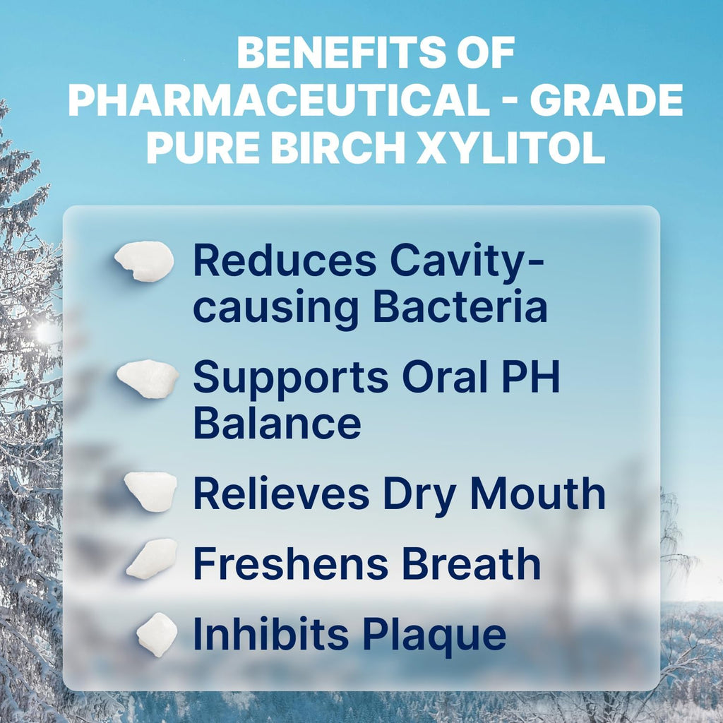 SNØ Peppermint Xylitol Candy Chips | Oral Health Support | Pure Birch Xylitol | Sugar-Free, Low-Carb, Diabetic-Friendly | Vegan, Non-GMO, Gluten-Free, Kosher, Keto-friendly (1 LB Bag)