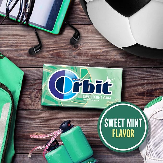ORBIT Gum Bulk Sweetmint Sugarfree Chewing Gum Bulk, 8 Packs of 14 Pieces, Case of 6