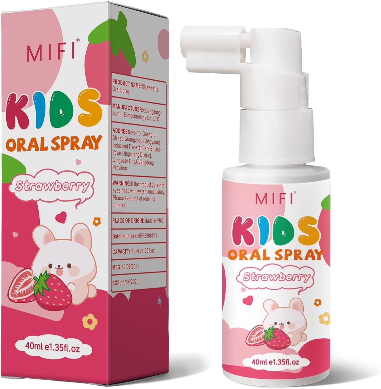 PEGO Kids Oral Spray - Fresh Breath for Children & Toddlers, Fruit-Flavored Oral Care Spray, Easy to Use, Perfect for Home & Travel for Baby's Daily Oral Care (1Pack, Strawberry)