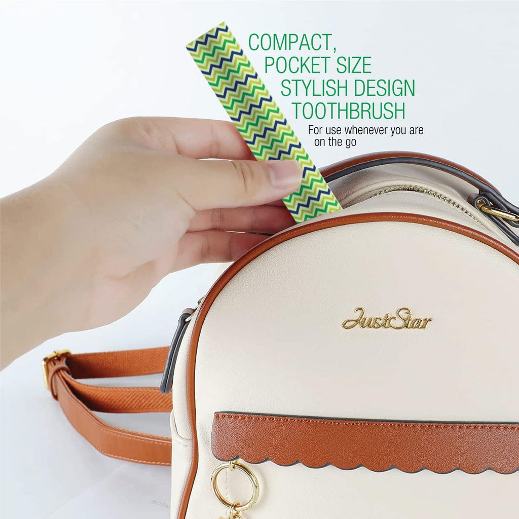 Pursonic Portable Sonic Toothbrush Battery Operated, Battery Included, 3 Brush Heads Included, 22,000 Strokes Per Minute, Brush On The Go (Green)