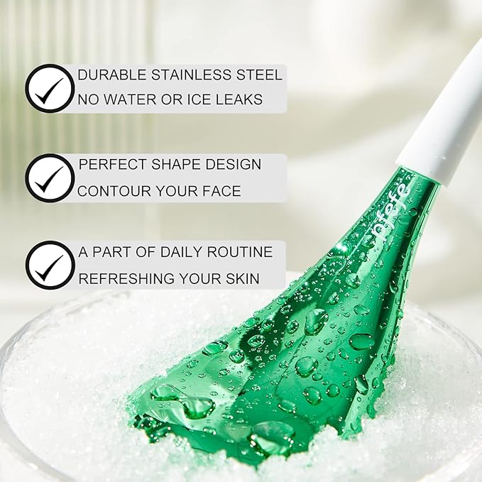 Pfefe Cryo Sticks for Face, Ice Globes Cryo Globes for Facials, Esthetician Supplies Gifts, Unbreakable Stainless Steel Ice Roller Cooling Spa Balls with Storage Case