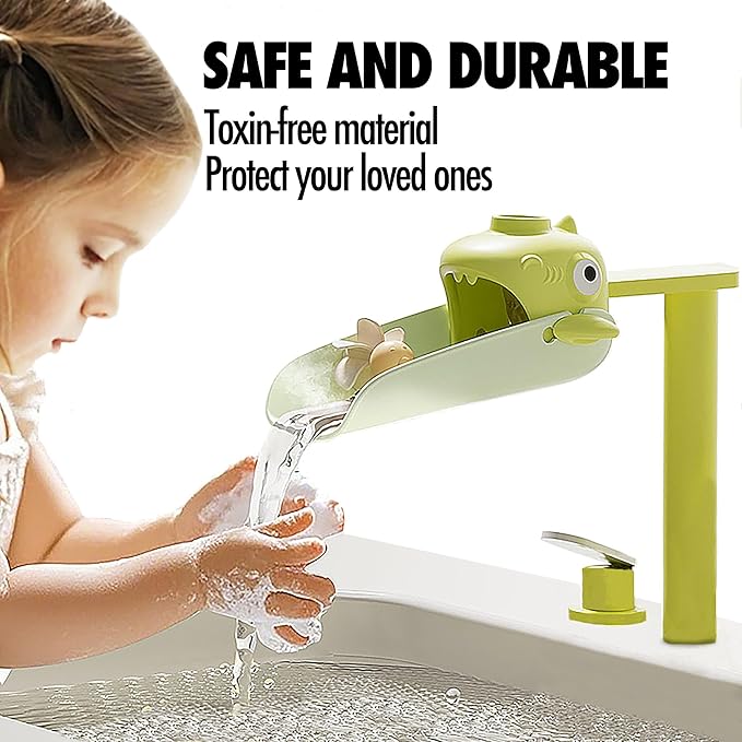 2 Pack Faucet Extender for Toddlers, Temperature Sensitive Sink Extension with Water Wheel to Kids Fun Hand Washing