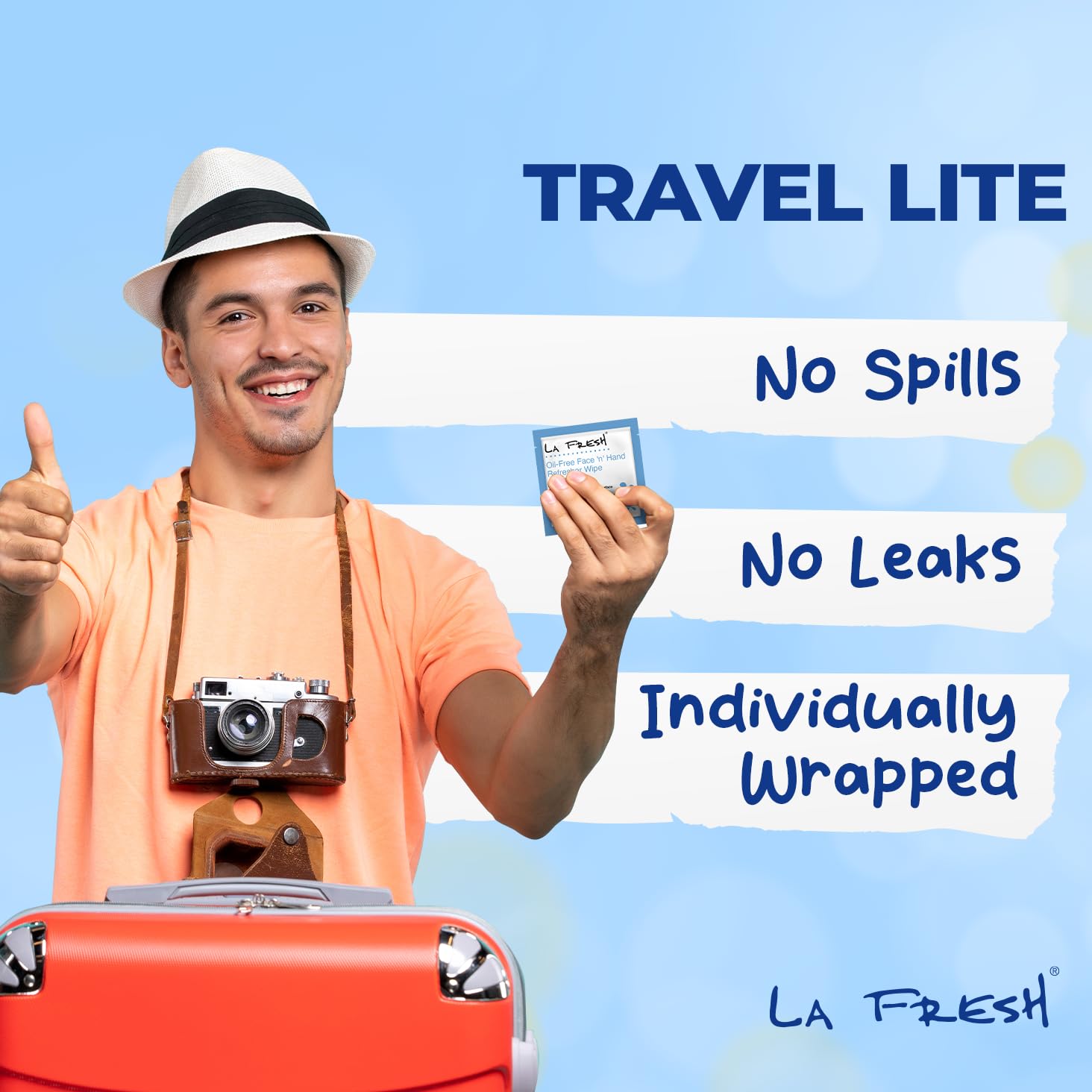 La Fresh Oil-Free Face ‘N’ Hand Refresher Wipes, Made With Natural Japanese Yuzu Scent, Pack of 200 Individually Wrapped Cleansing Wipes, Travel Essentials