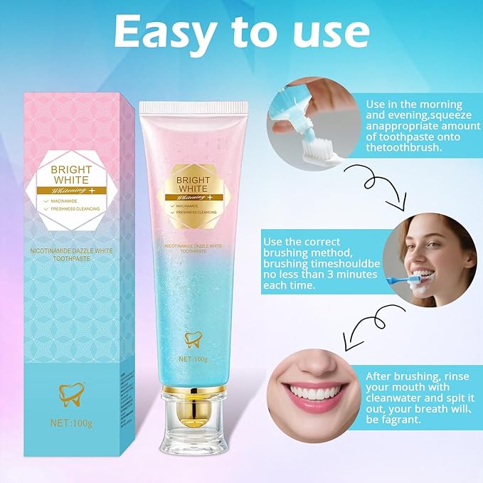 Niacinamide Whitening Toothpaste, Niacinamide Toothpaste Intensive Whitens Teeth, Protects Enamel, Removes Stains & Refreshes Breath, Daily Oral Care at Home Mint Flavor (3 Pack) YanxiananYagao