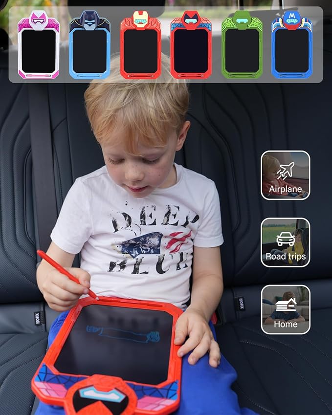 LCD Writing Tablet for Kids 10 Inch Bat Hero for Toddler 3 4 5 6 7 8 - Paint, Doodle Board, Drawing Pad - Travel Toys, Road Trip Car Activities, Birthday Christmas Gift Boys & Man