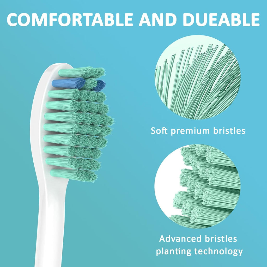 Replacement Toothbrush Heads for Philips Sonicare E-Series Essence Xtreme CleanCare and Other Screw-on Electric Brush Head Multi-Color Rings 6 Packs