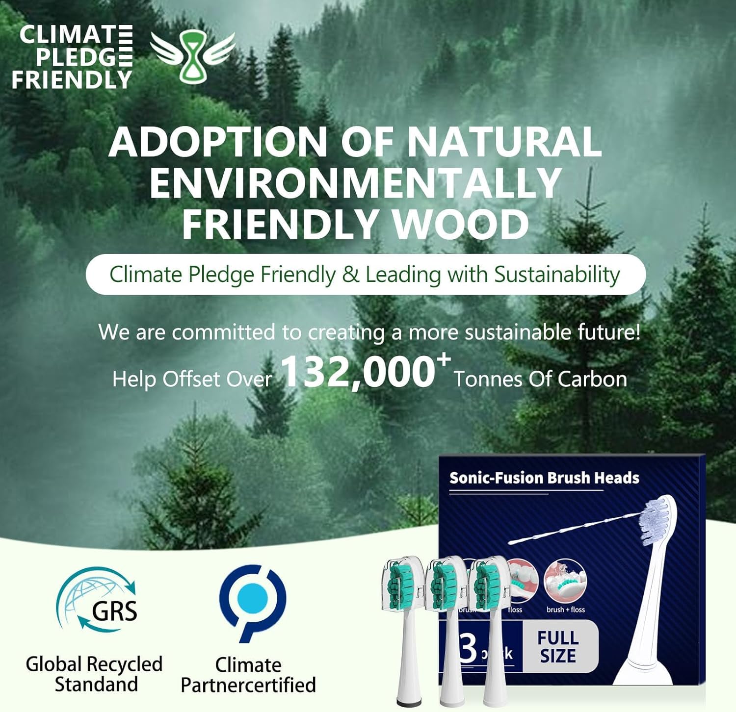 Replacement Heads for Waterpick Sonic Fusion 2.0, Extra-Large Size Flossing Toothbrush Head fit for Water pik SF-01 SF-02 SF-03 SF-04 (White, 3 Count)