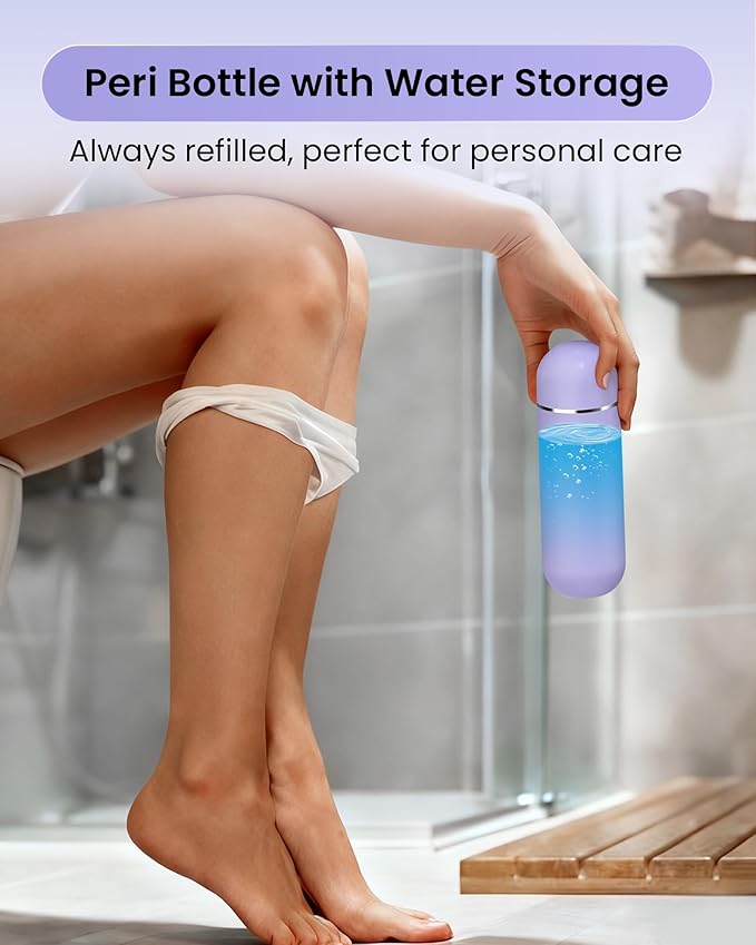 Portable Bidet for Postpartum/Perineal Care,Manual Handheld Peri Bottle for Feminine Hygiene & Travel, 380ml Leakproof,BPA-Free Sprayer for Men/Women/Baby (Purple, General)