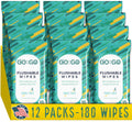 Flushable Wet Wipes for Travel - Travel Flushable Wipes with Soothing Aloe and Calendula - 12 Packs of 15 Count Each - 180 Wipes Total